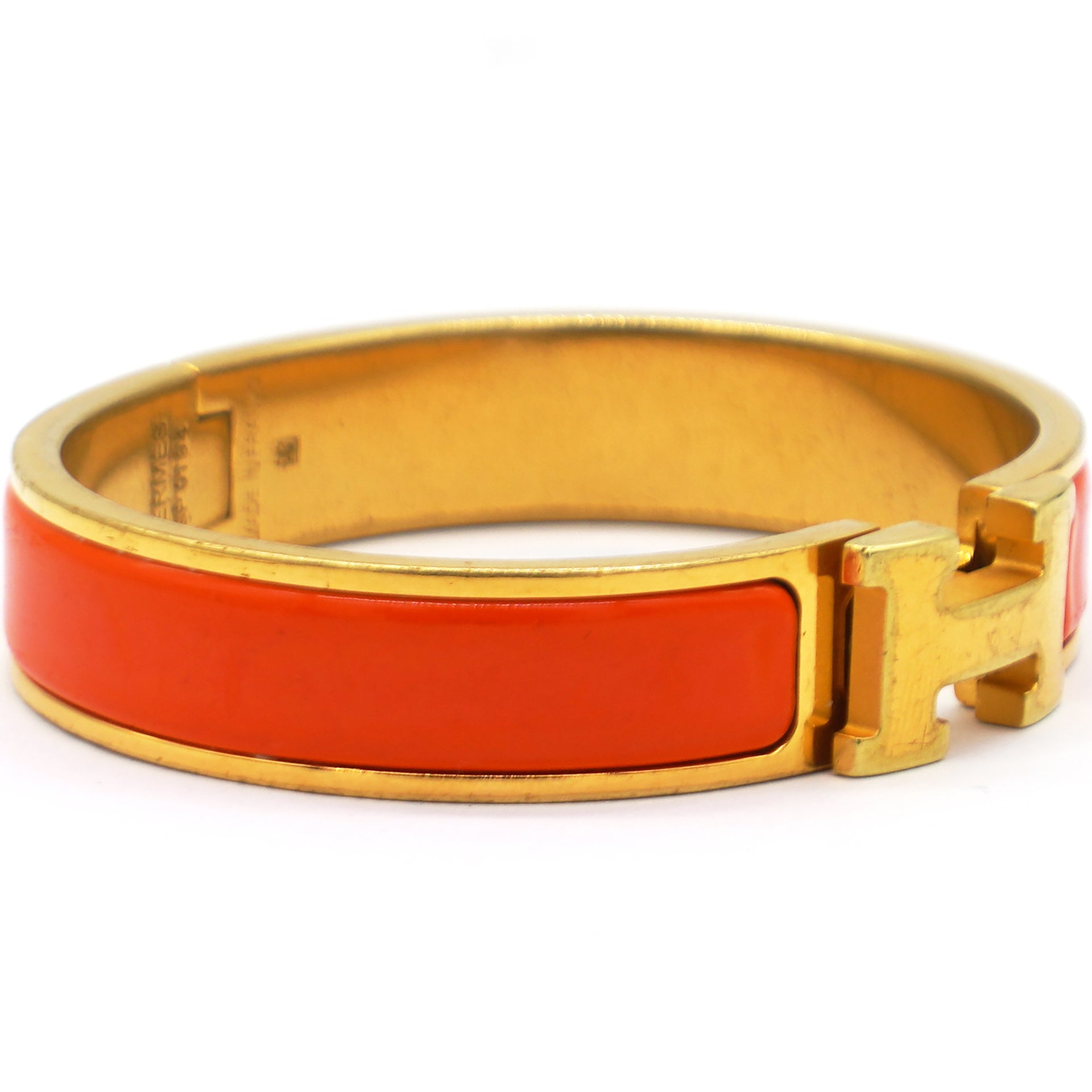 Enamel Narrow Clic Clac H Bracelet PM Orange