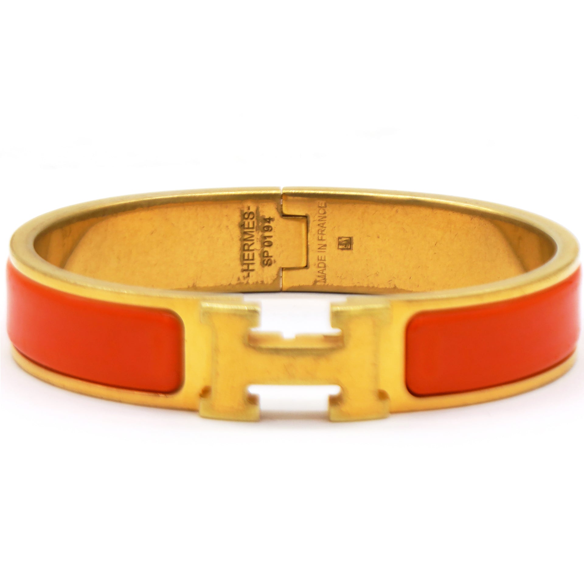 Enamel Narrow Clic Clac H Bracelet PM Orange