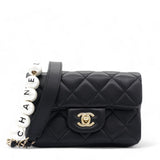 Lambskin Quilted Mini My Precious Flap Black