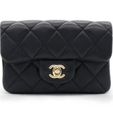 Lambskin Quilted Mini My Precious Flap Black