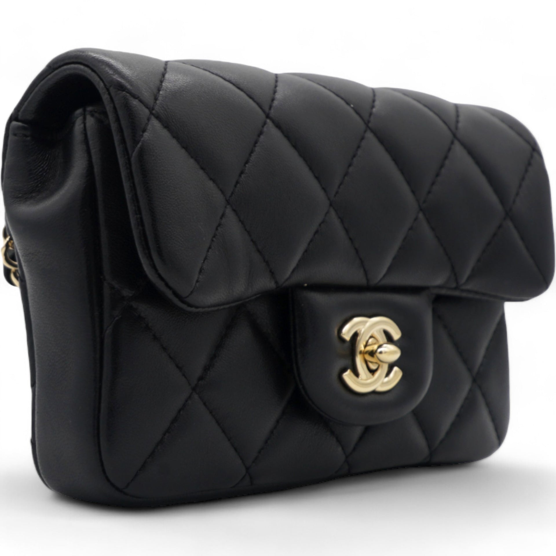 Lambskin Quilted Mini My Precious Flap Black