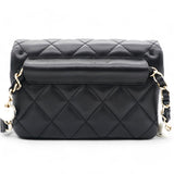 Lambskin Quilted Mini My Precious Flap Black