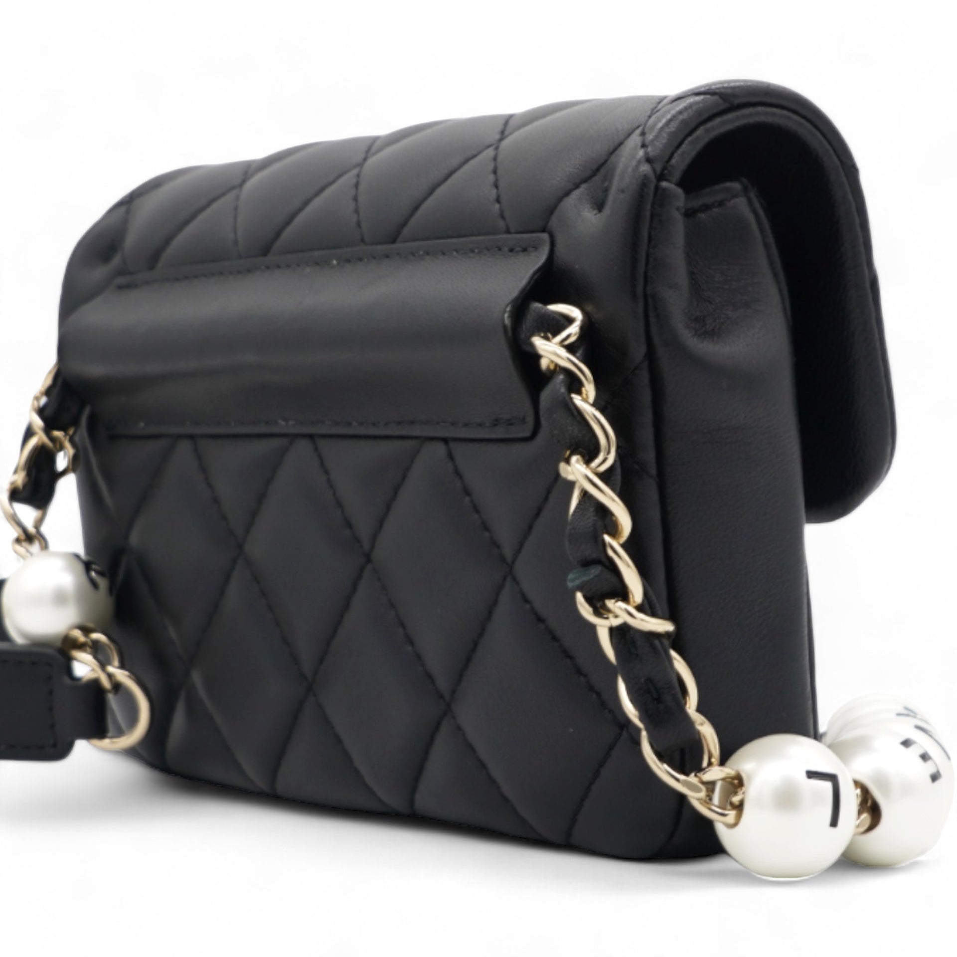 Lambskin Quilted Mini My Precious Flap Black