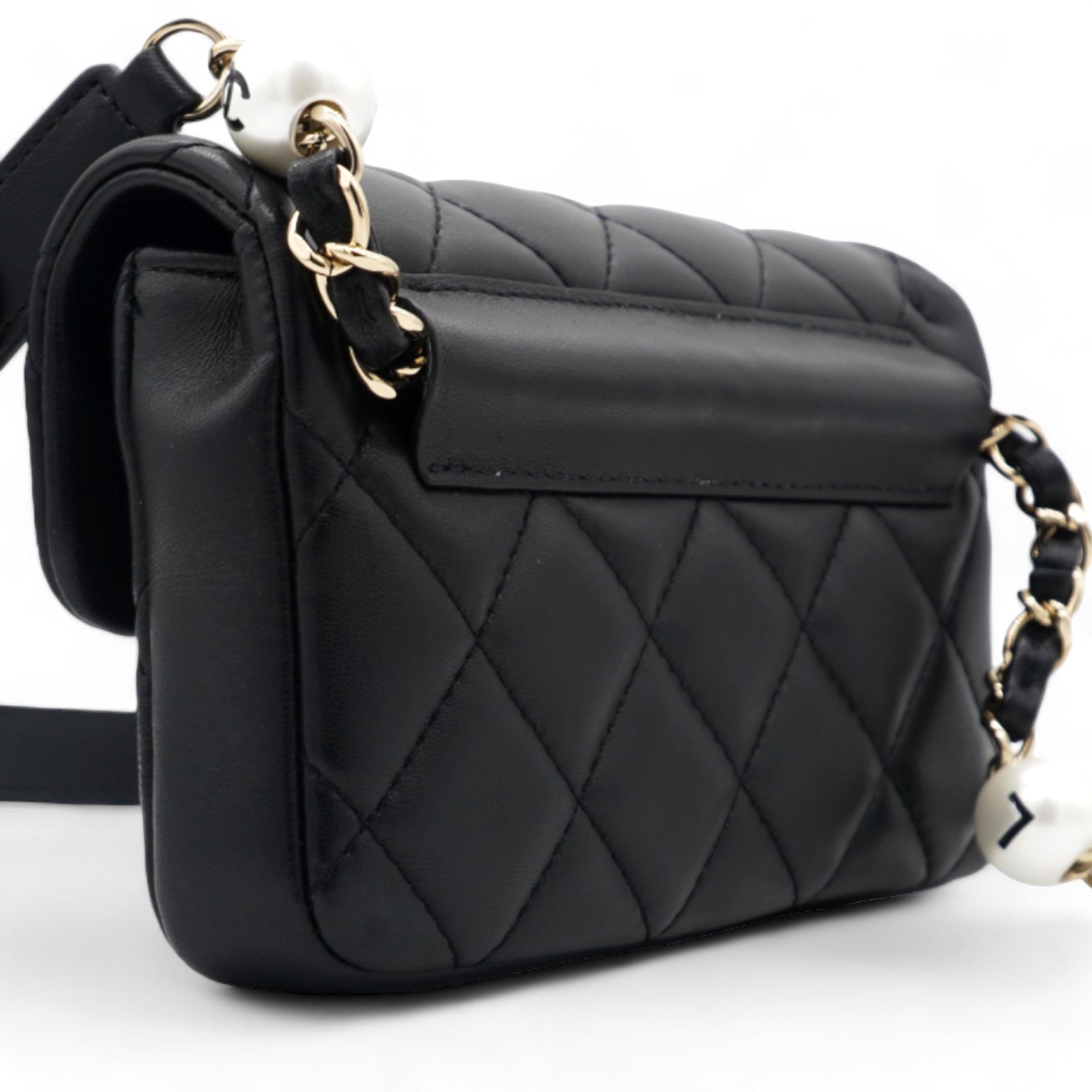 Lambskin Quilted Mini My Precious Flap Black