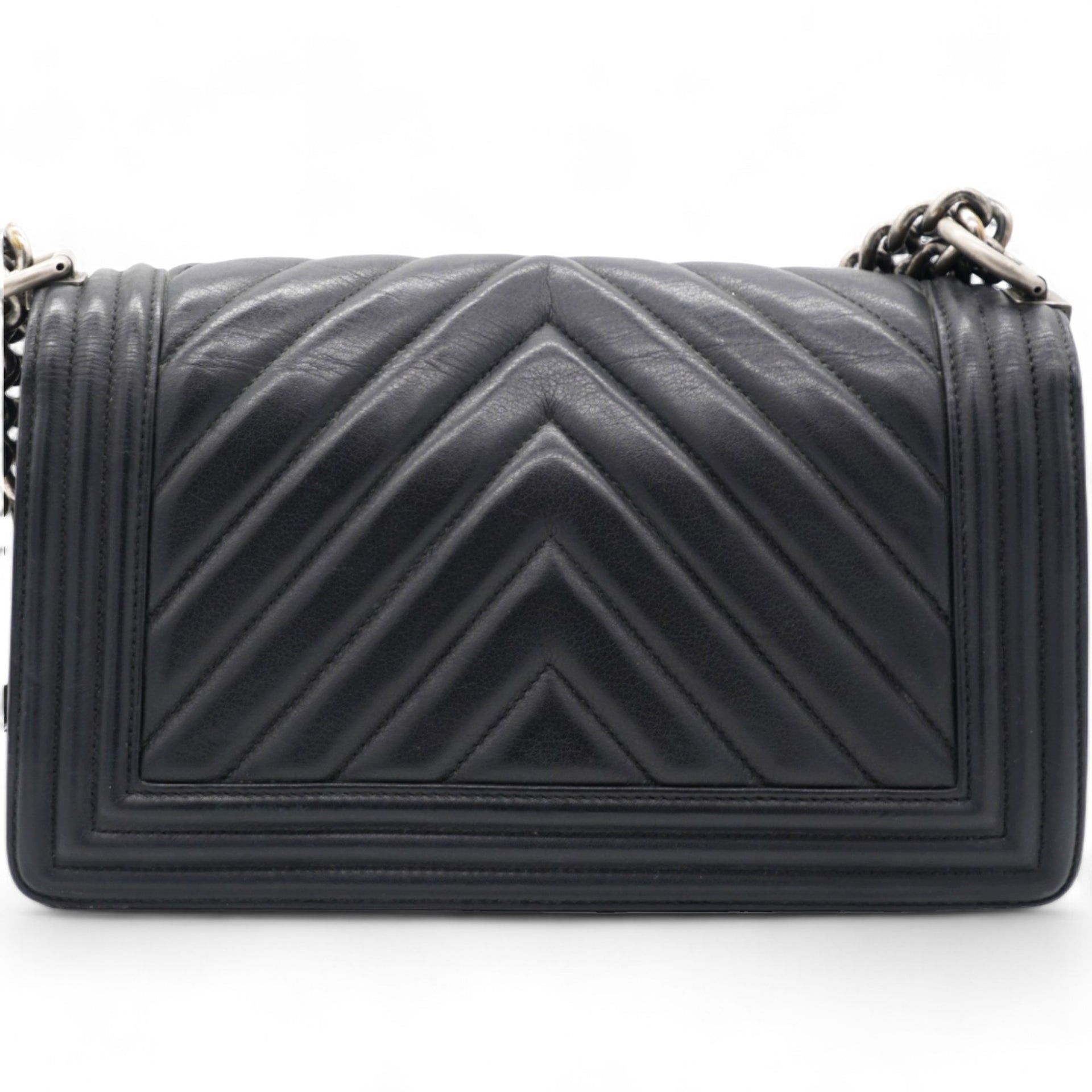 Calfskin Chevron Medium Boy Flap