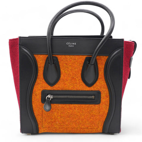 Felt Smooth Calfskin Micro Tri-Color Luggage Orange