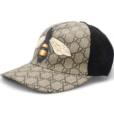 GG Supreme Monogram Bee Print Baseball Hat Beige