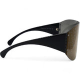 Acetate Shield Runway Sunglasses Black