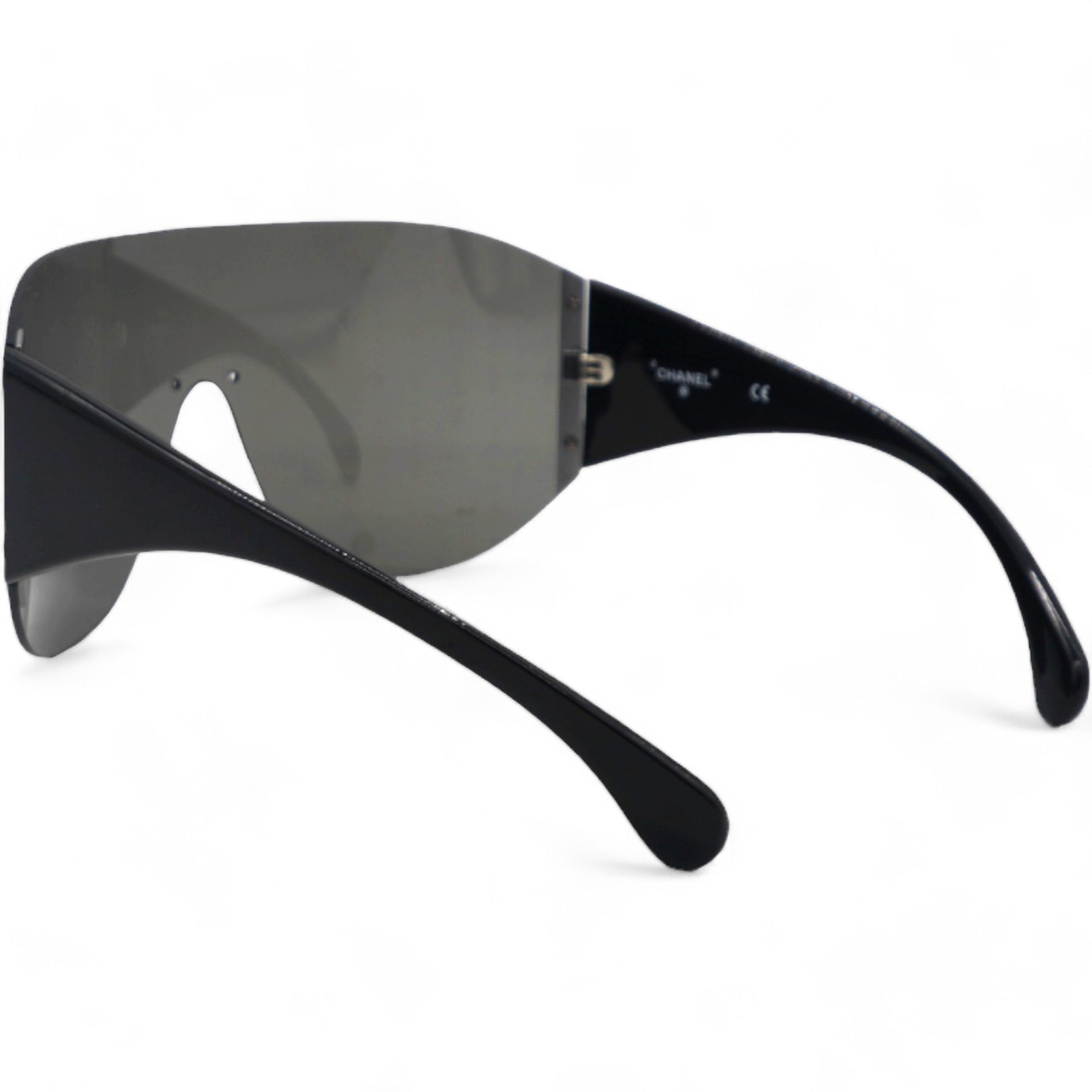 Acetate Shield Runway Sunglasses Black