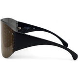 Acetate Shield Runway Sunglasses Black