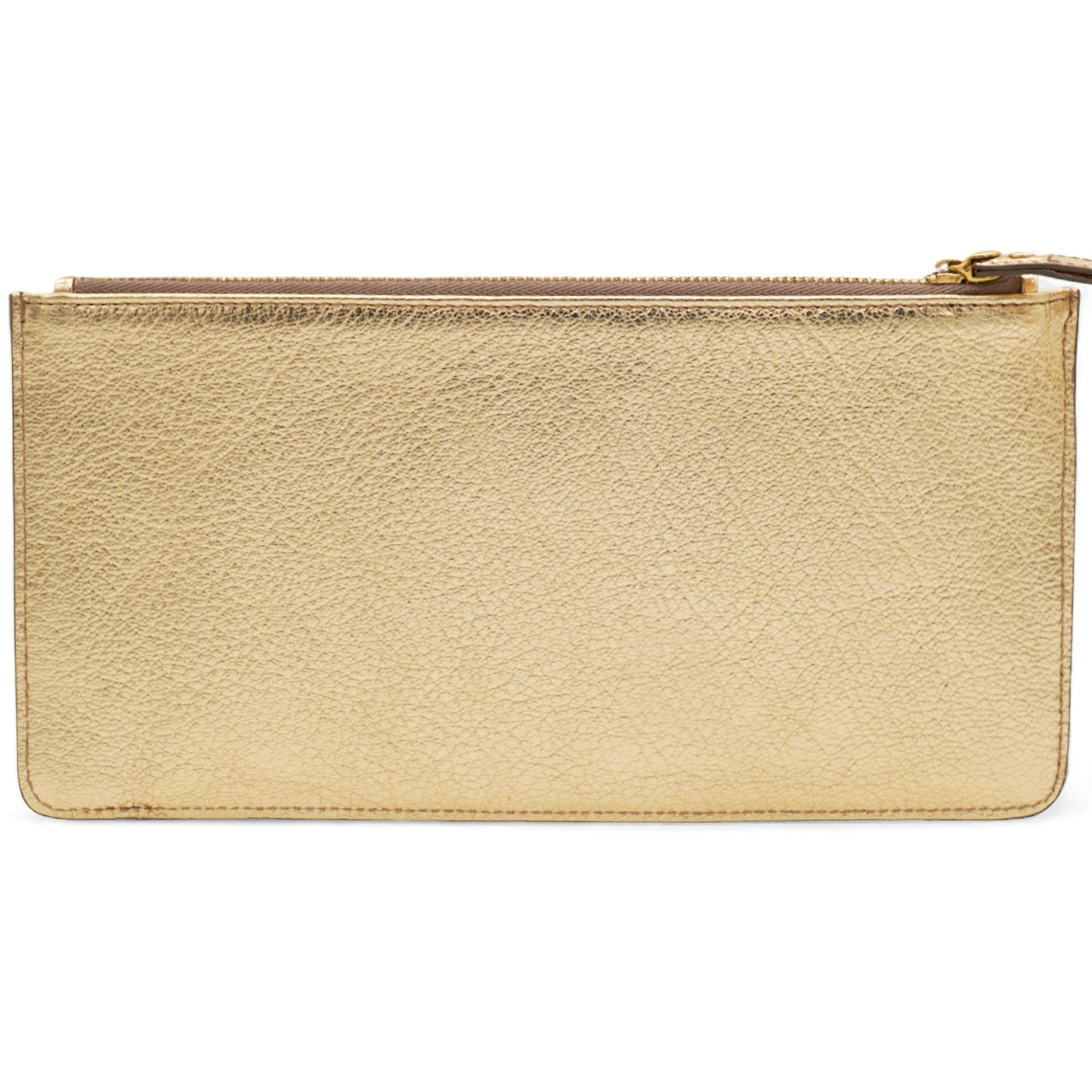 Gancini Card Case Coin Purse Leather Gold