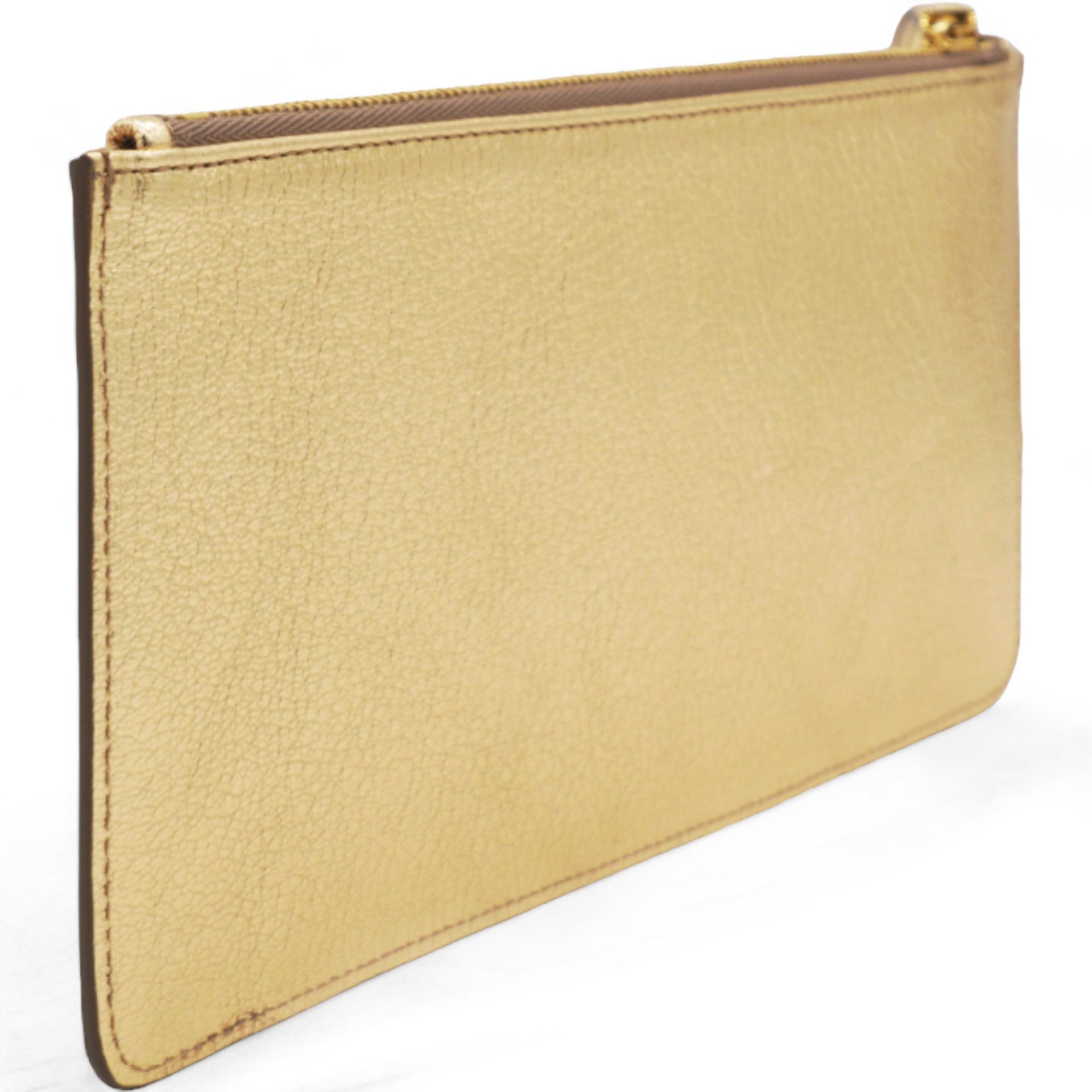 Gancini Card Case Coin Purse Leather Gold