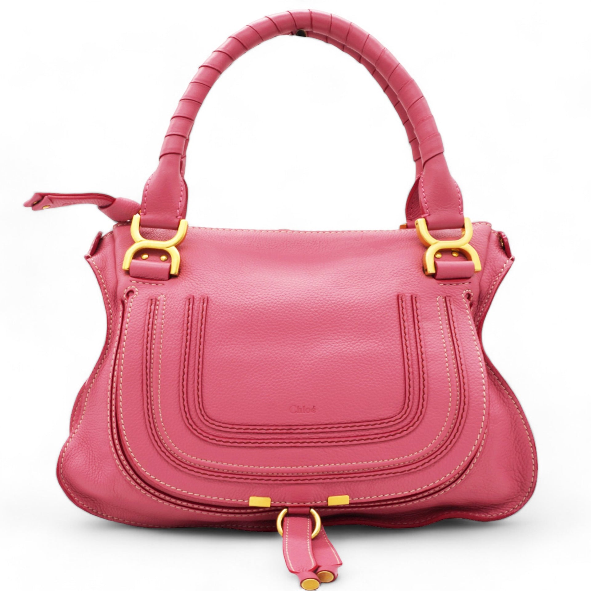 Calfskin Marcie Satchel Paradise Pink