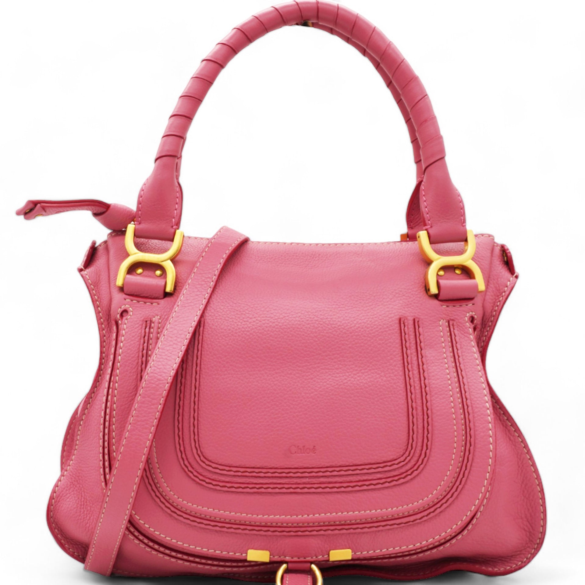 Calfskin Marcie Satchel Paradise Pink