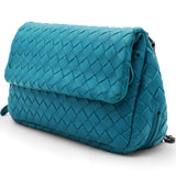 Nappa Intrecciato Small Chain Crossbody Teal