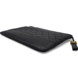 Aged Calfskin Quilted Medium Gabrielle Cosmetic Case Black