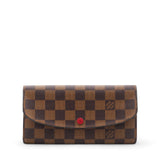 Damier Ebene Emilie Wallet Red