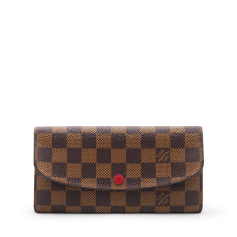 Damier Ebene Emilie Wallet Red