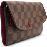 Damier Ebene Emilie Wallet Red