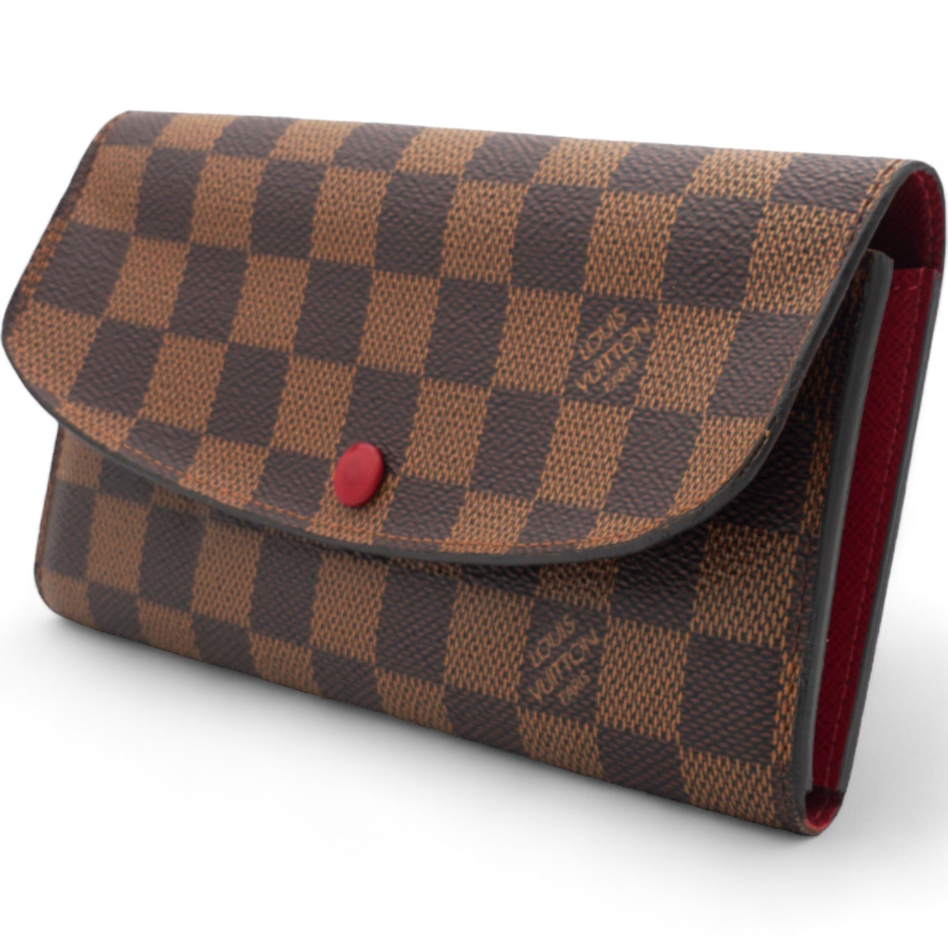 Damier Ebene Emilie Wallet Red