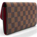 Damier Ebene Emilie Wallet Red