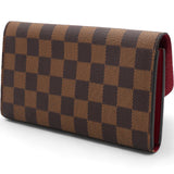 Damier Ebene Emilie Wallet Red