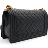 Calfskin Quilted New Medium Boy Flap Black