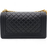 Calfskin Quilted New Medium Boy Flap Black