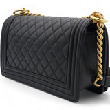 Calfskin Quilted New Medium Boy Flap Black