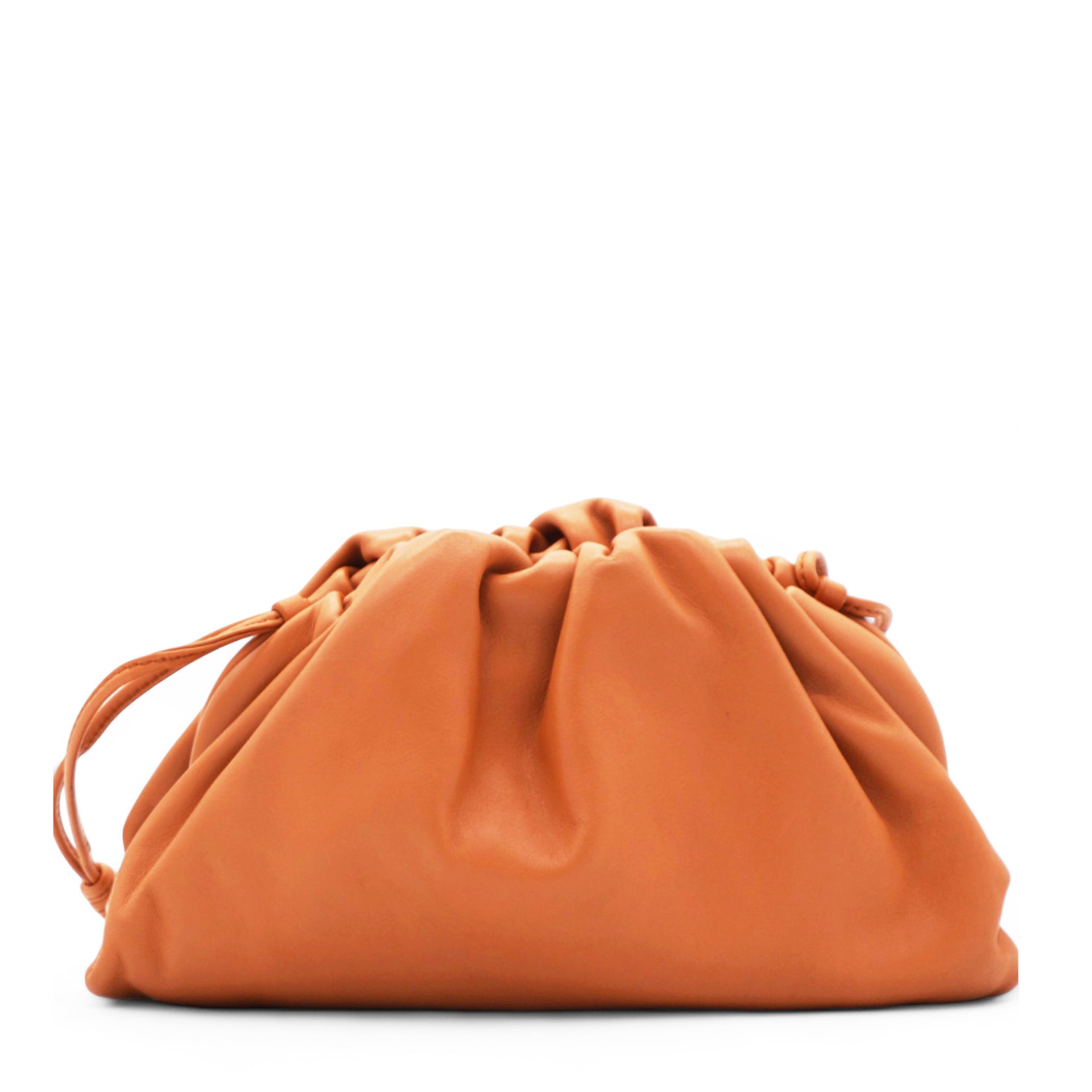 The Mini Pouch Smooth Leather Clutch In Clay-gold Clay Lambskin