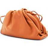 The Mini Pouch Smooth Leather Clutch In Clay-gold Clay Lambskin