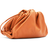 The Mini Pouch Smooth Leather Clutch In Clay-gold Clay Lambskin