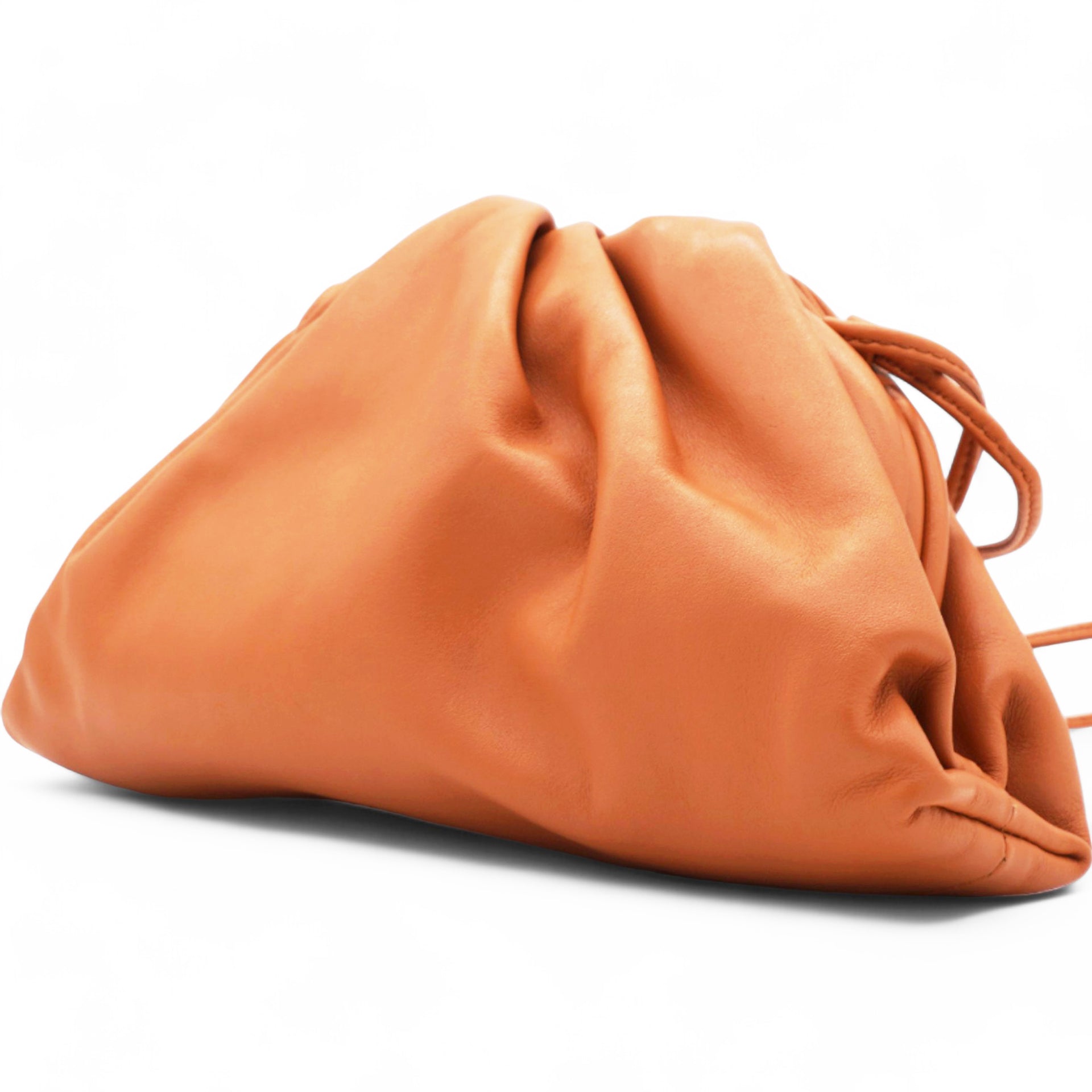 The Mini Pouch Smooth Leather Clutch In Clay-gold Clay Lambskin