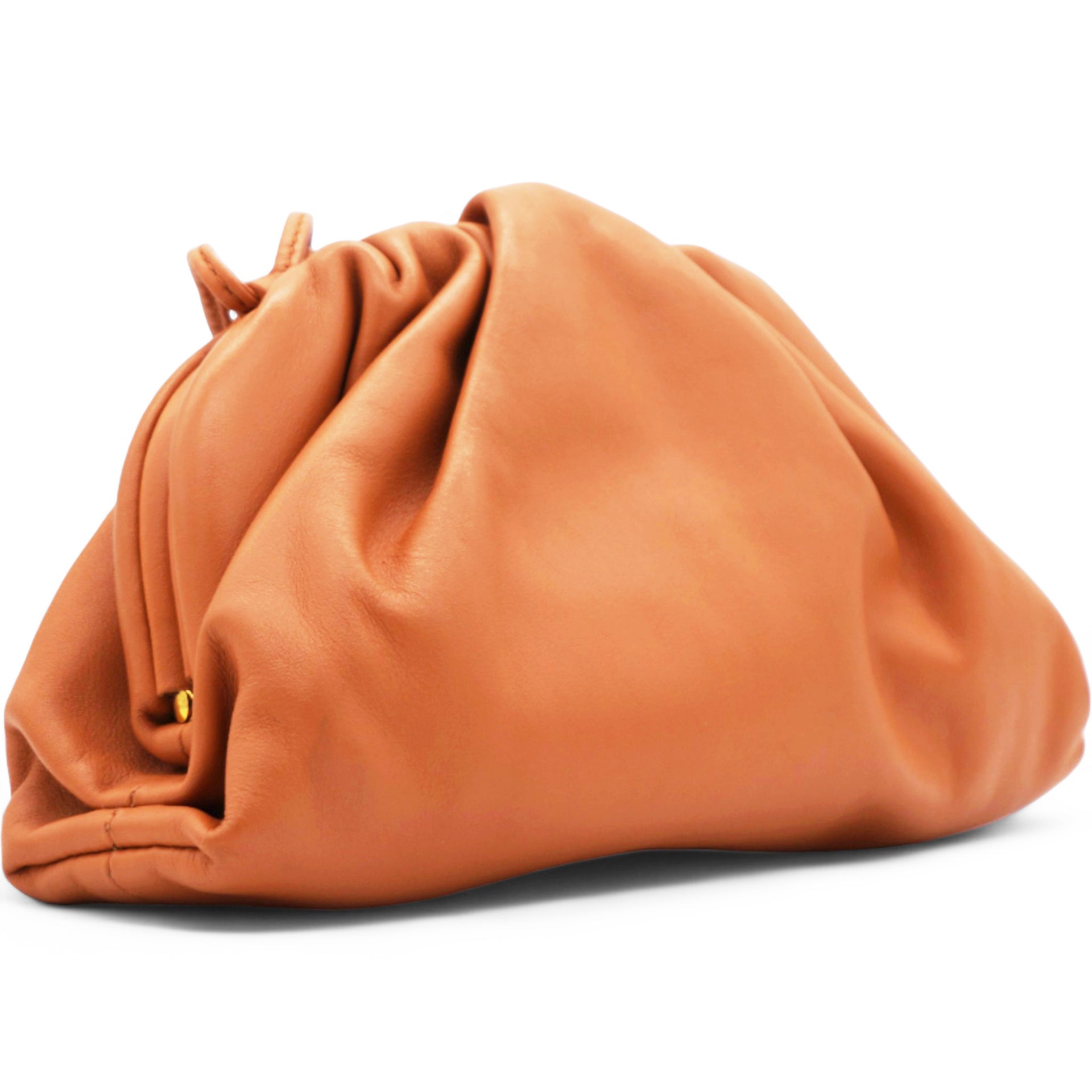 The Mini Pouch Smooth Leather Clutch In Clay-gold Clay Lambskin