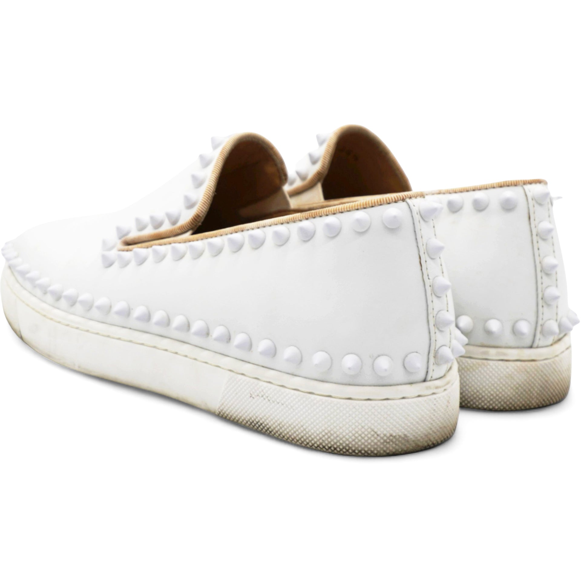 Calfskin Studded Womens Slip On Sneakers Size 36.5