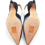 Denim Ribbon Patchwork J'Adior Slingback 65mm Pumps Size35.5