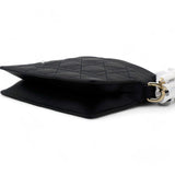 Lambskin Cannage Mini Top Handle Drawstring Bag Black