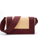 Shiny Smooth Calfskin Frame Shoulder Bag Ruby Nude