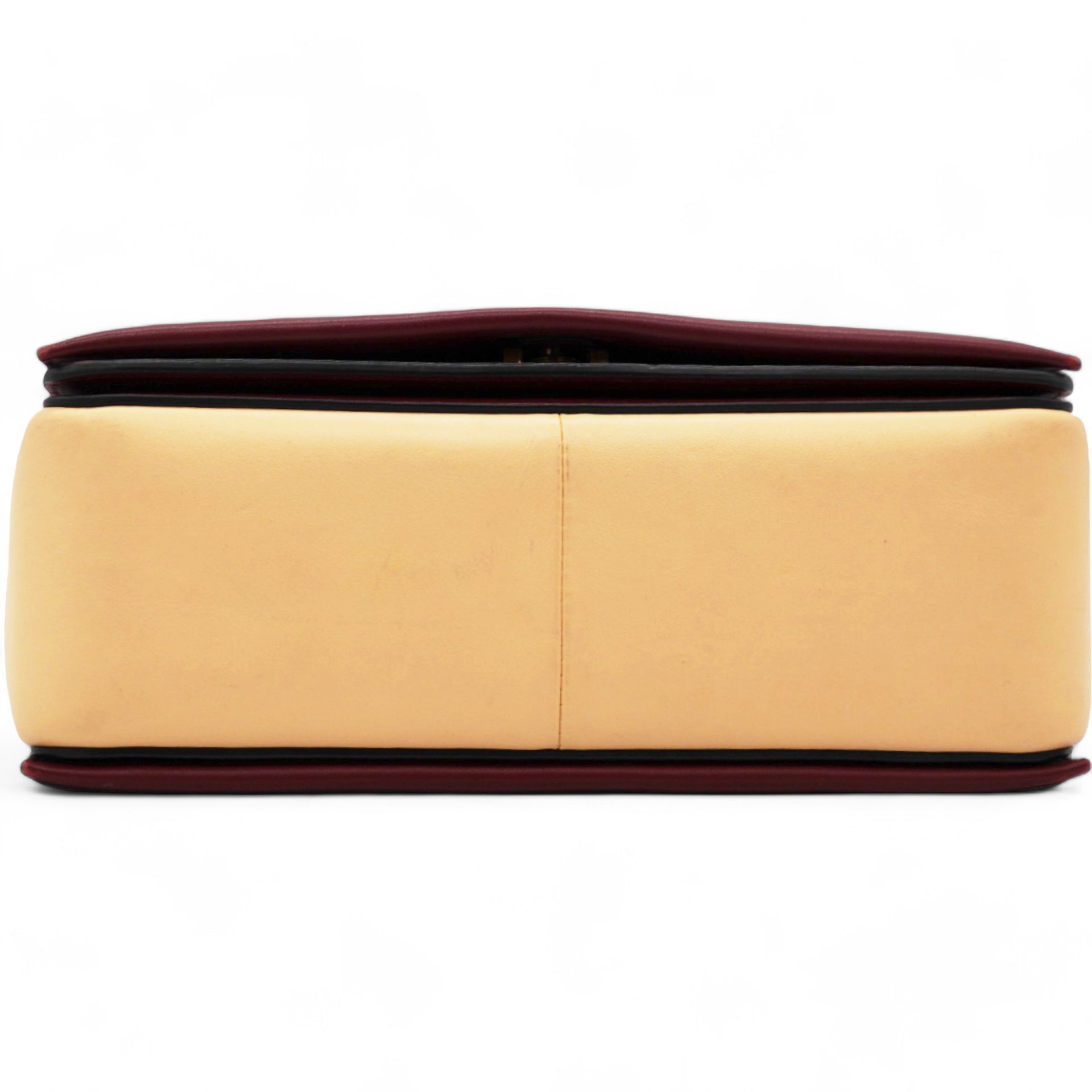 Shiny Smooth Calfskin Frame Shoulder Bag Ruby Nude