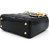 Patent Cannage Mini Lady Dior Black