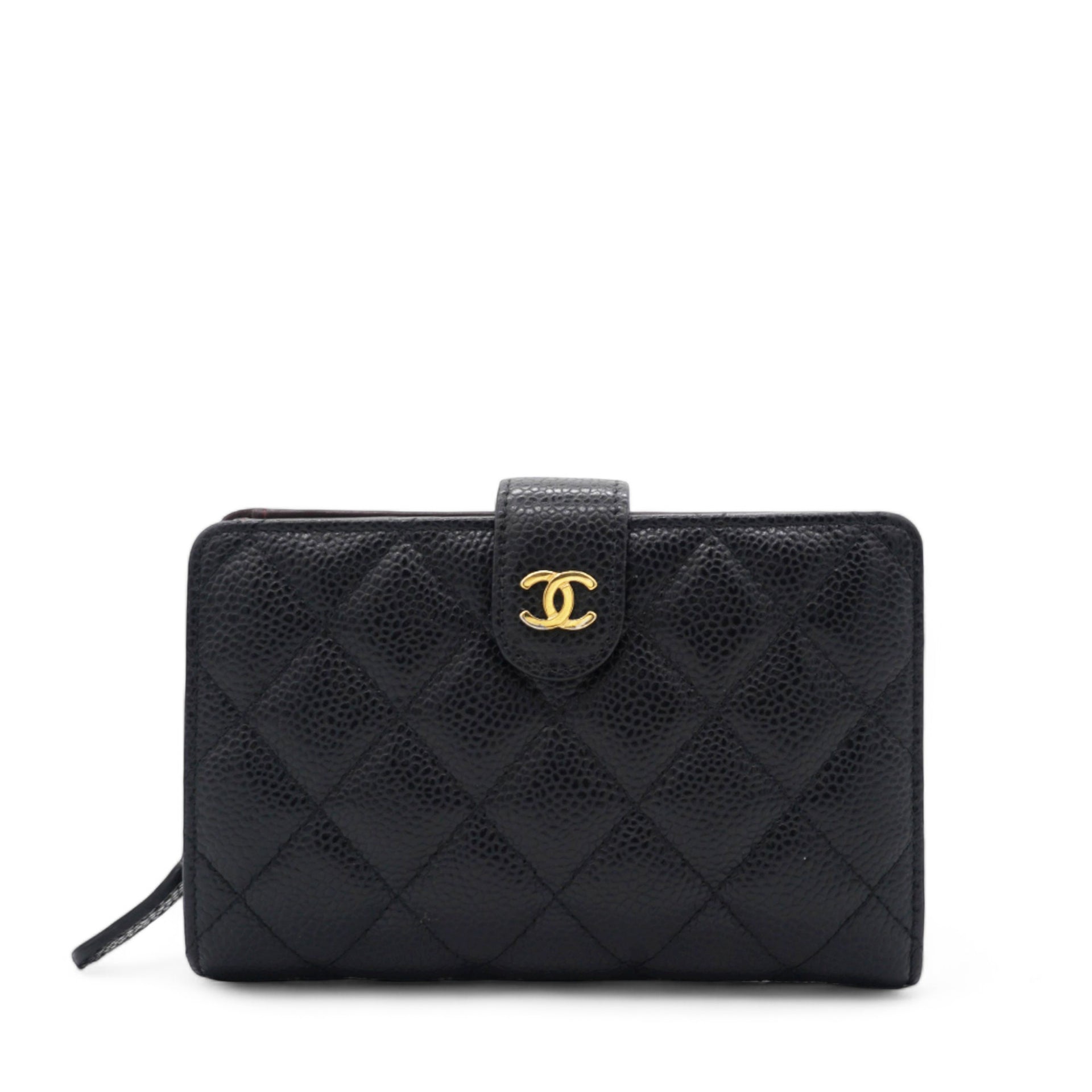 Caviar Quilted CC French Wallet Black