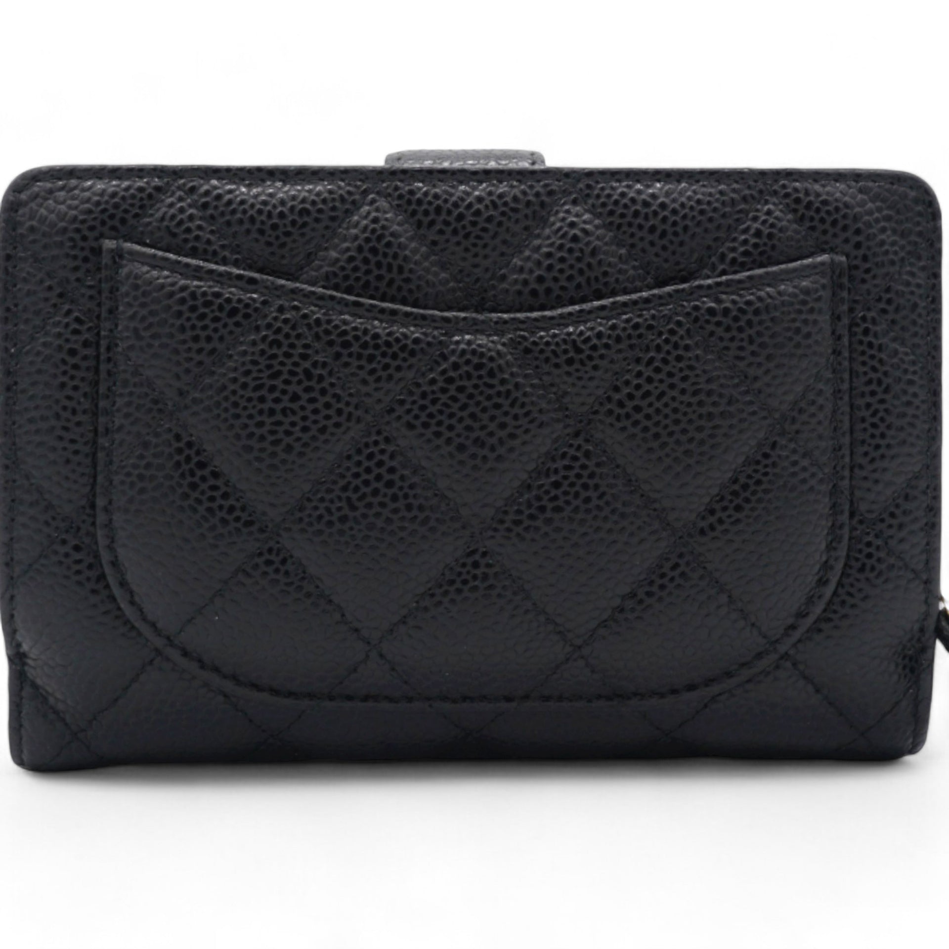 Caviar Quilted CC French Wallet Black