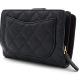 Caviar Quilted CC French Wallet Black