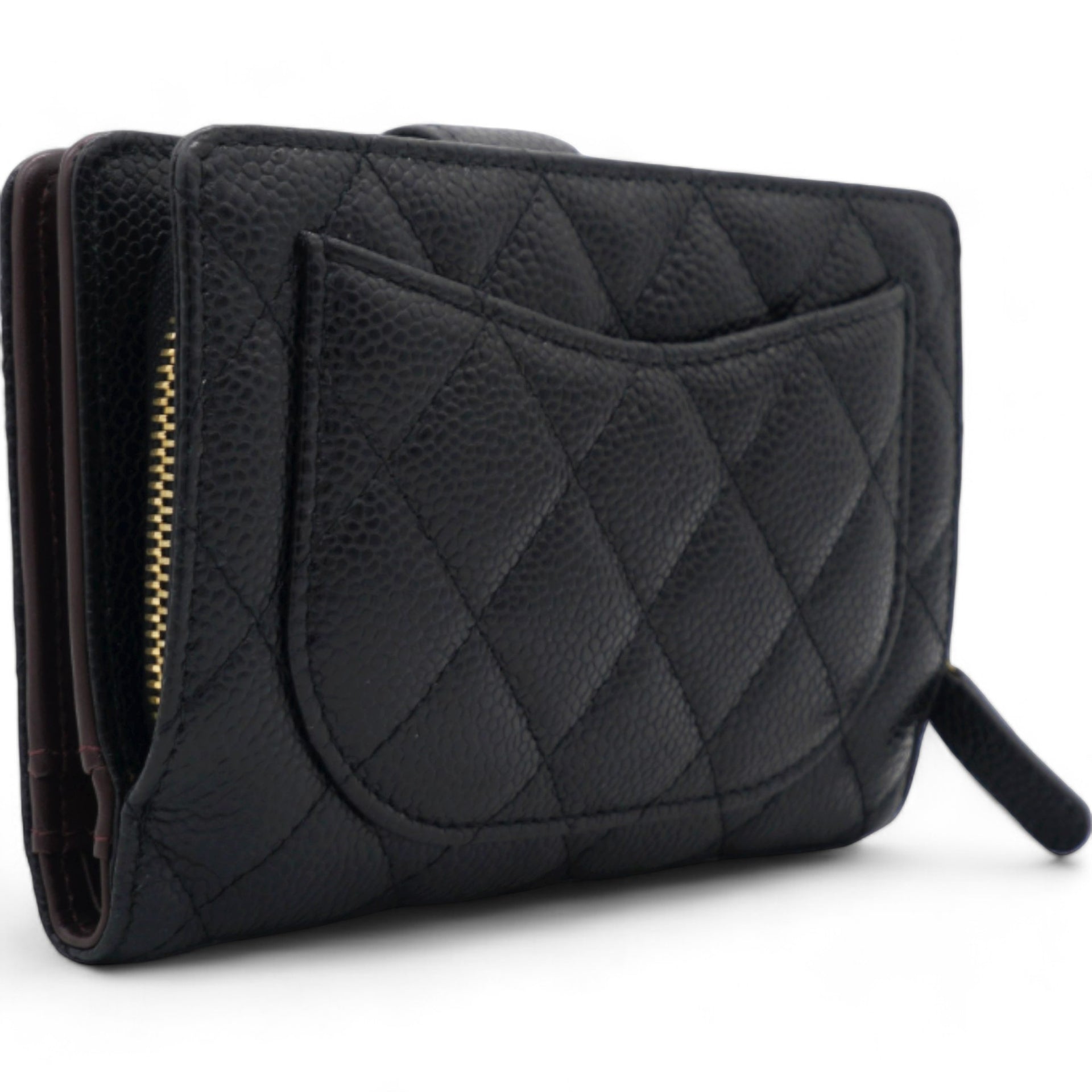 Caviar Quilted CC French Wallet Black