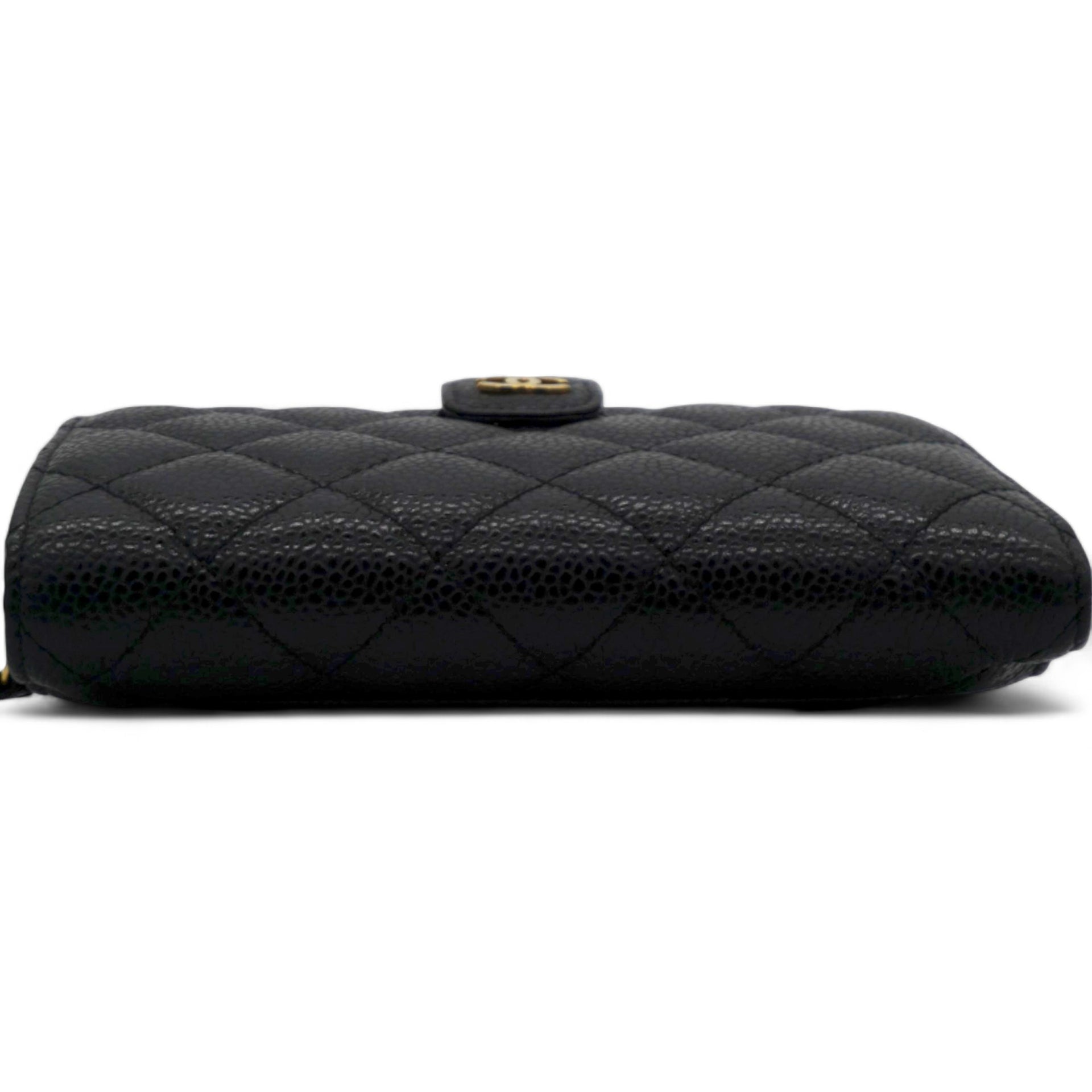 Caviar Quilted CC French Wallet Black