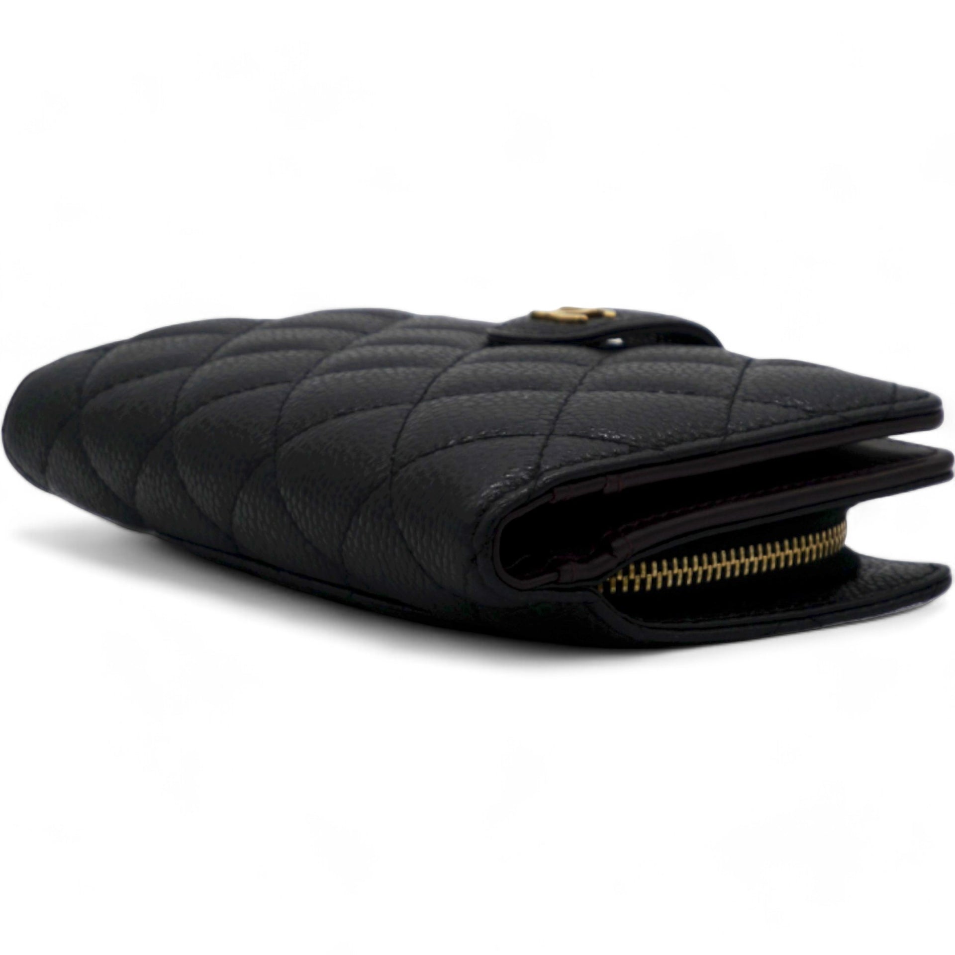 Caviar Quilted CC French Wallet Black