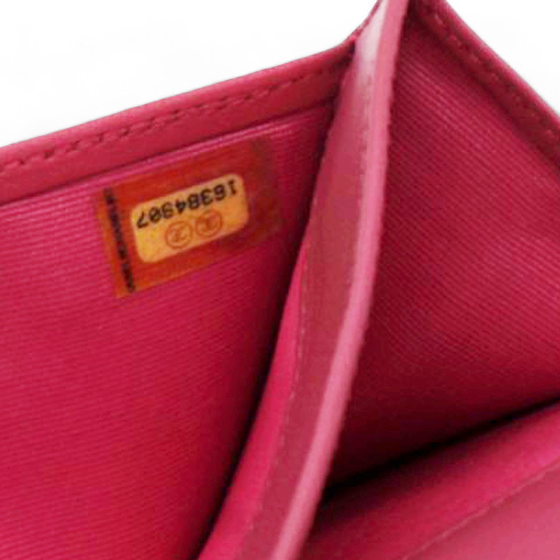 Long Wallet Pink Caviar Skin Matrasse Fuchsia Coco Mark Snap