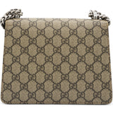 GG Supreme Monogram Suede Crystal Dionysus Shoulder Bag Beige Ebony Taupe Mini