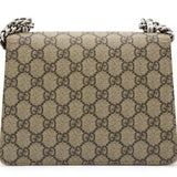 GG Supreme Monogram Suede Crystal Dionysus Shoulder Bag Beige Ebony Taupe Mini