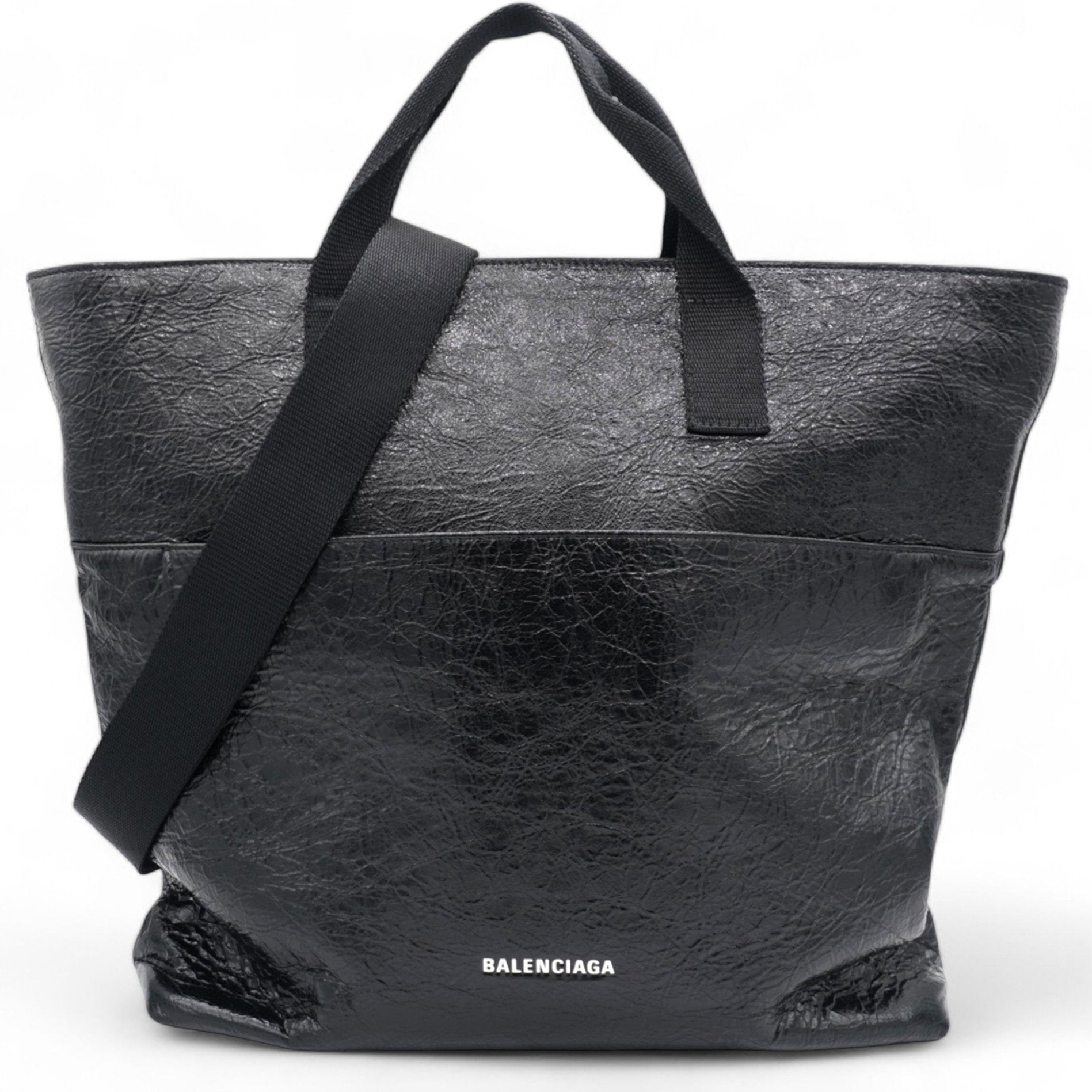 Agneau Arena Explorer Tote Bag with Strap Black